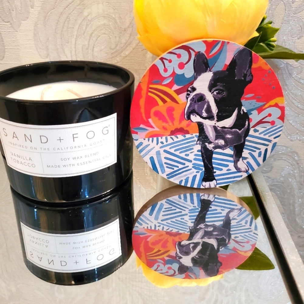 SAND + FOG Boston Terrier or Frenchie Candle